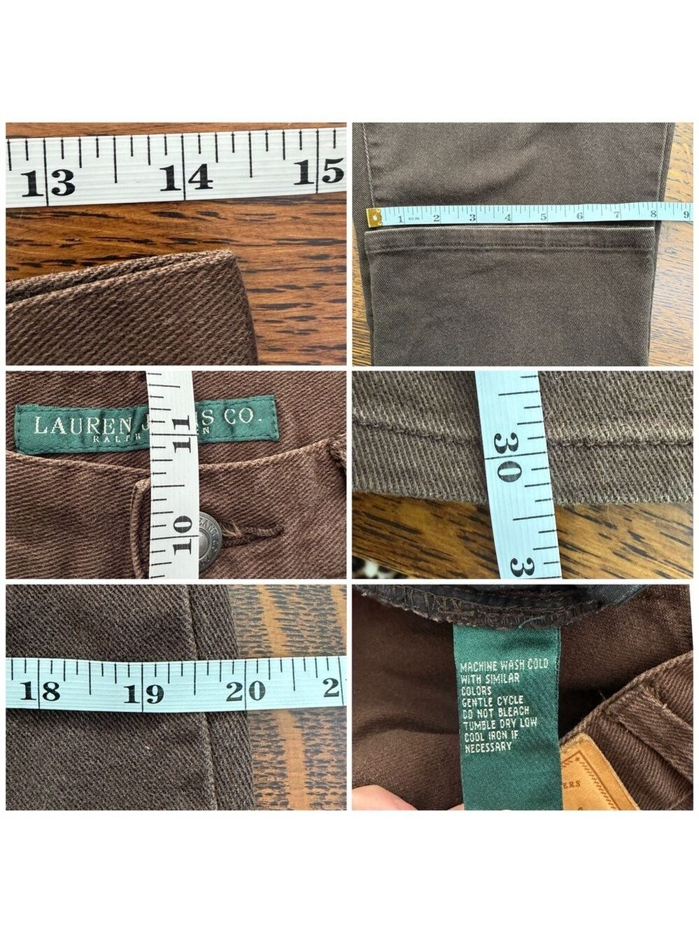 Vintage Ralph Lauren Jeans Co Brown Straight Leg Jeans Size 6 - Picture 8 of 8
